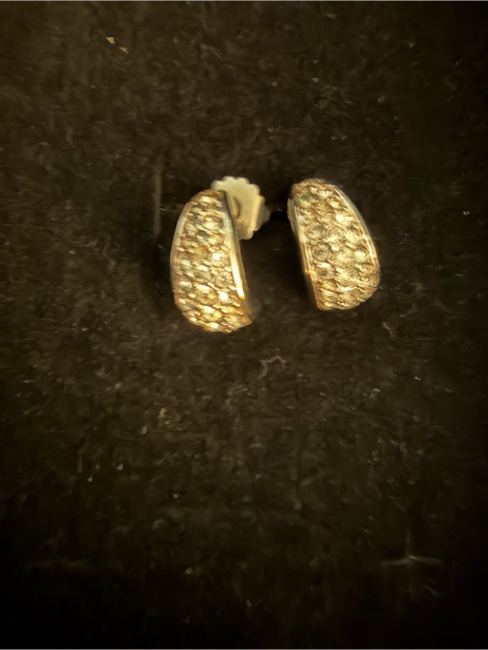 Silver-Tone Pavé Huggie Earrings - Women Jewelry